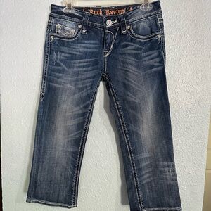 Rock Revival Women's capri  Blue Jeans 27 waist